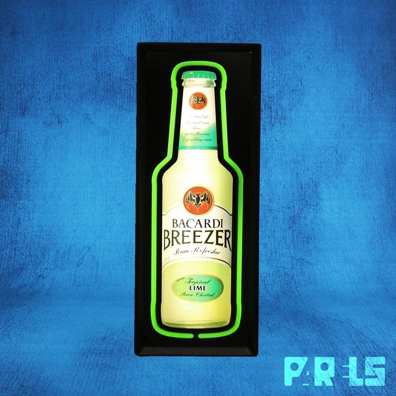 Bacardi Breezer Tropical Lime Lichtreclame, Ophalen of Verzenden, Lichtbak of (neon) lamp