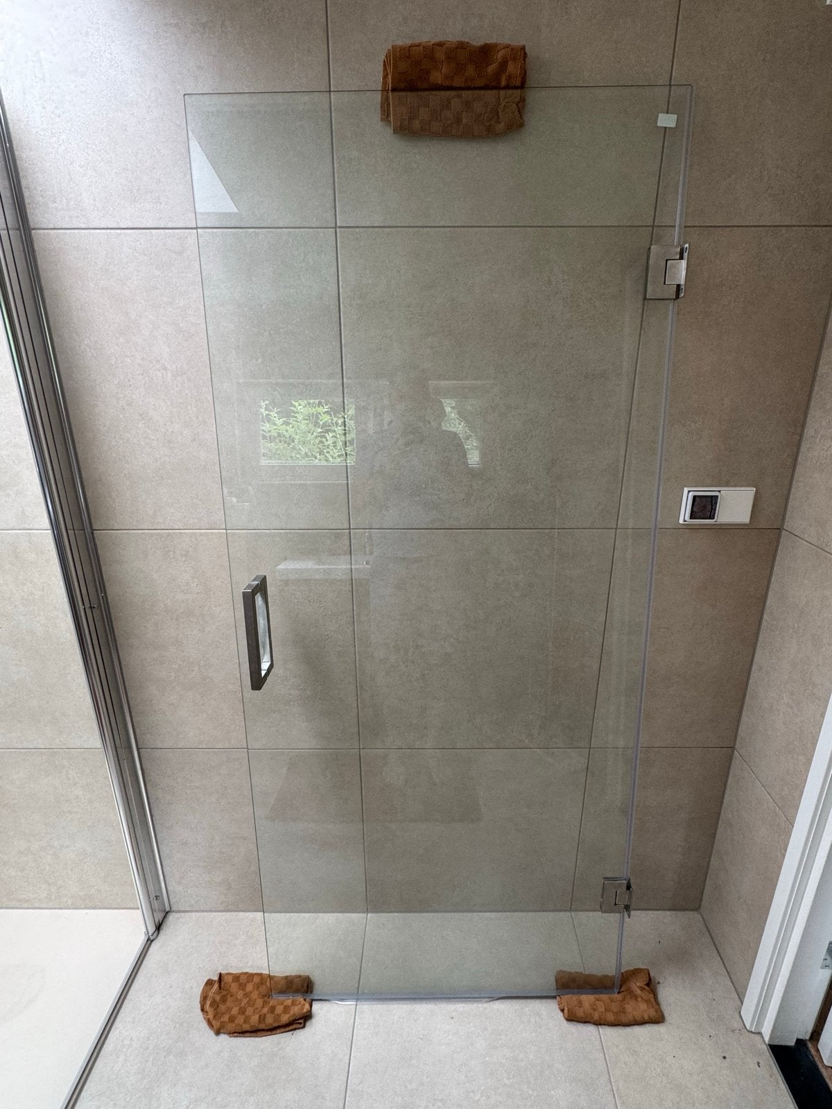 Glazen douchedeur 199x89 cm - Ideaal voor handige klusser, Ophalen, Nieuw, Glas, Douche