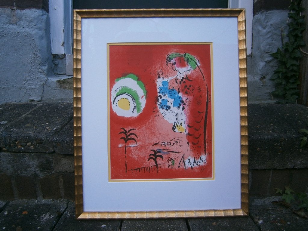 Originele litho van Marc Chagall, 1960, La Baie des Anges, Gelimiteerde oplage, Overige onderwerpen, Ophalen of Verzenden, Lithografie