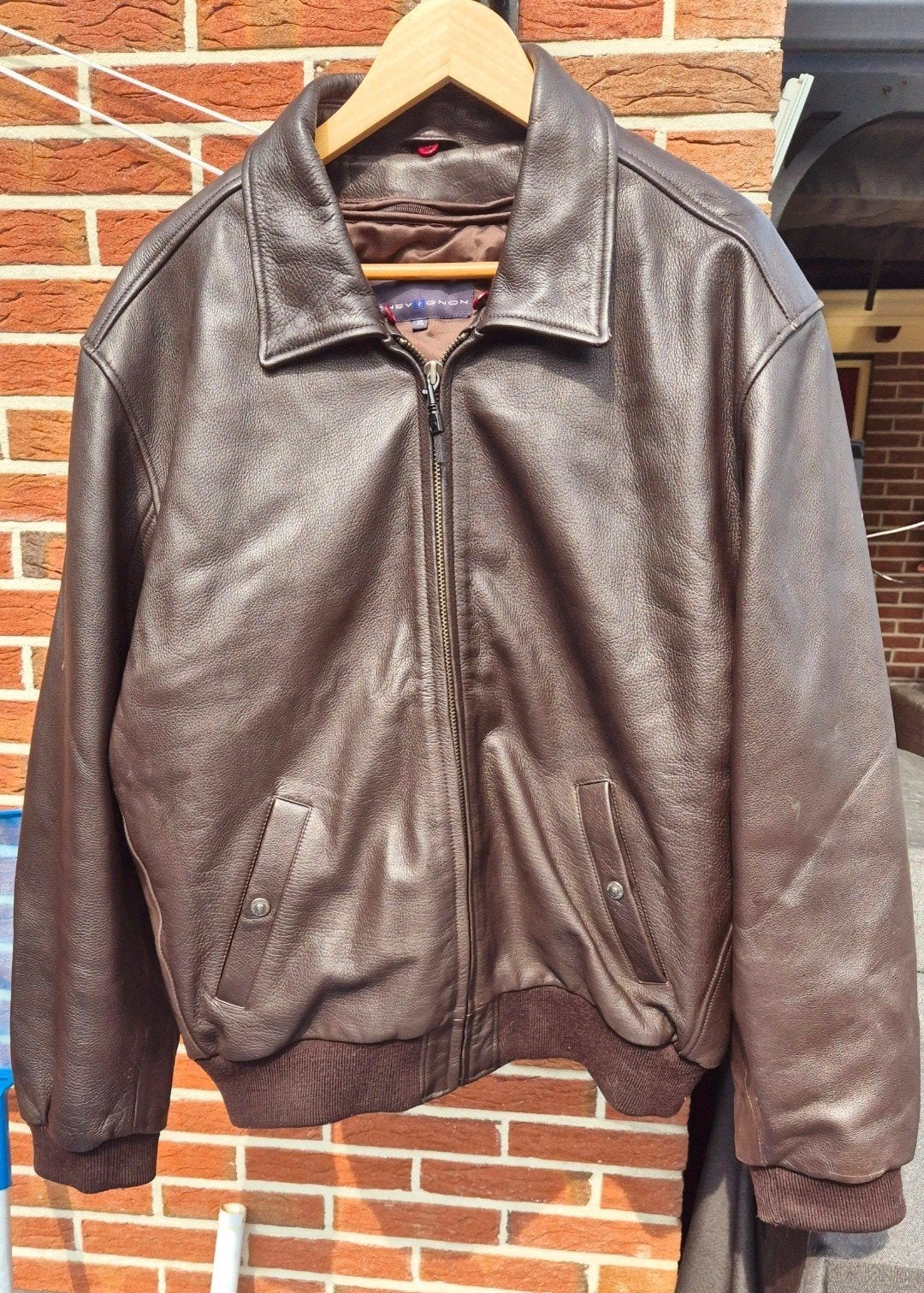 Stijlvolle Chevignon Leren Flight Jacket - Maat XL, Chevignon, Bruin, Maat 56/58 (XL), Ophalen of Verzenden
