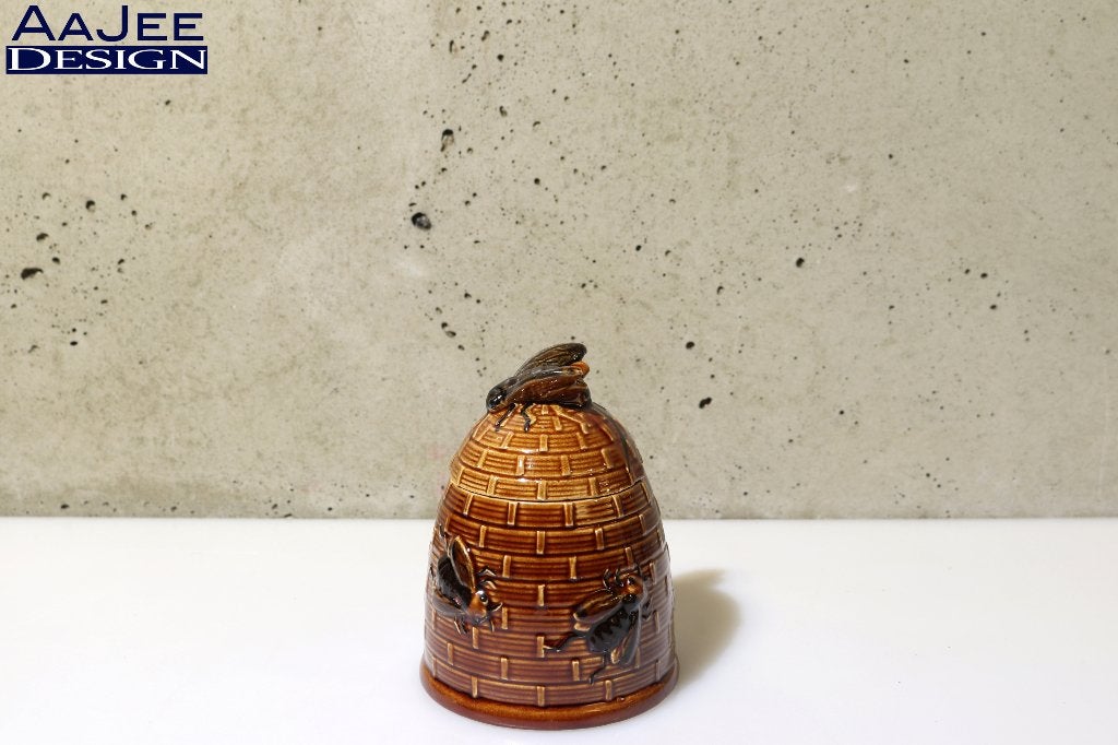 Vintage Japanse honingpot – Jaren 70 – Bijenkorf design, Gebruikt, Keramiek, Overige typen, Ophalen of Verzenden