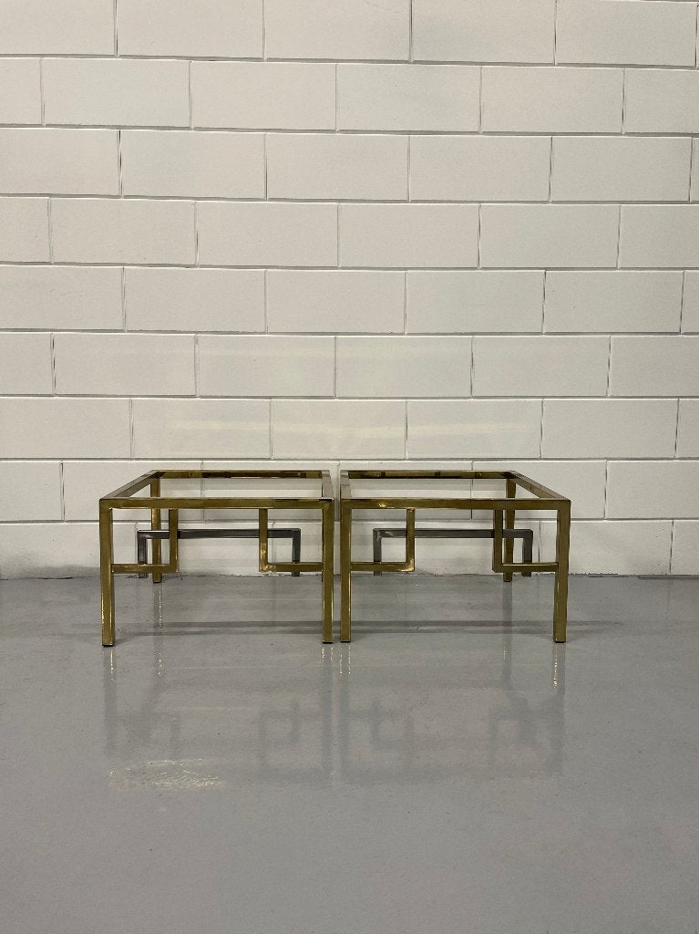 Een set x2 vintage messing salontafels Belgo Chrom, Ophalen