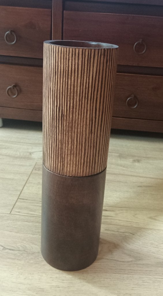 Houten vaas, Huis en Inrichting, Woonaccessoires | Vazen, Ophalen, Nieuw, Bruin, Hout