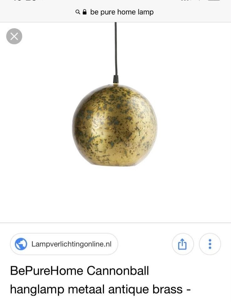 2 stuks BePureHome Cannonball Hanglamp - Antiek Messing, Ophalen of Verzenden, Gebruikt, Metaal, E27 (groot)