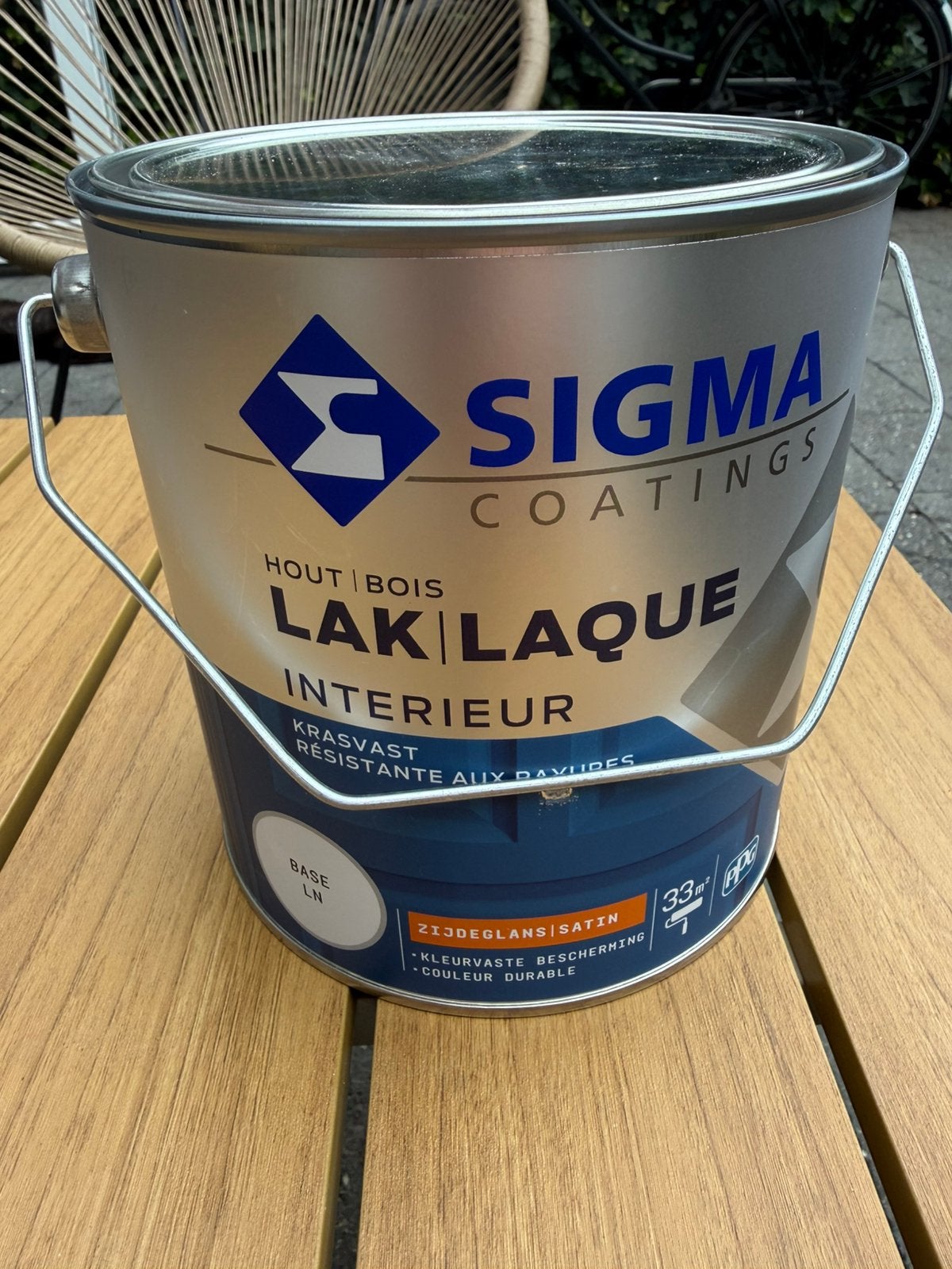 Sigma hout lak 2,5l RAL9001 ongeopend, Ophalen, Wit, Nieuw, Lak
