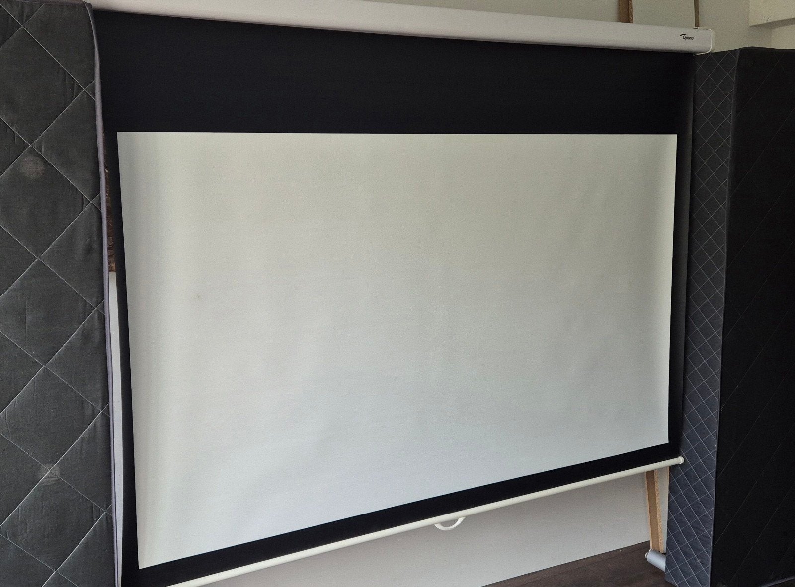 Optoma 80 inch beamerscherm - 223cm breed, Audio, Tv en Foto, Projectieschermen, Ophalen, Handmatig, Gebruikt