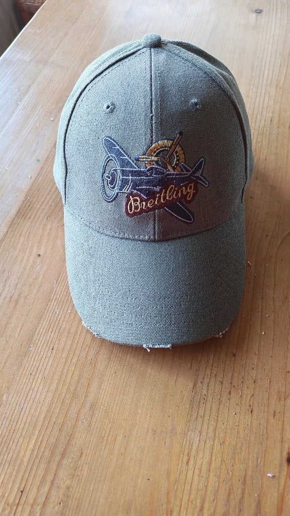Originele Breitling Vintage Pet / Cap — Khaki Groen — Nieuw, Breitling, Hoed, Nieuw, One size fits all
