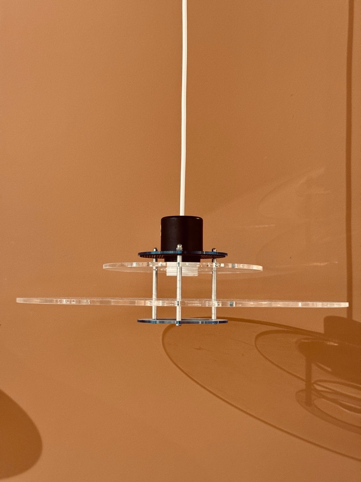 Space Age Hanglamp - Gebruikt met krassen - Ø 39 cm, Ophalen of Verzenden, Gebruikt, Kunststof