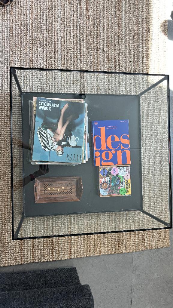 Glass Coffee Table, Huis en Inrichting, Tafels | Salontafels, Ophalen, Gebruikt, 50 tot 100 cm, 50 tot 100 cm