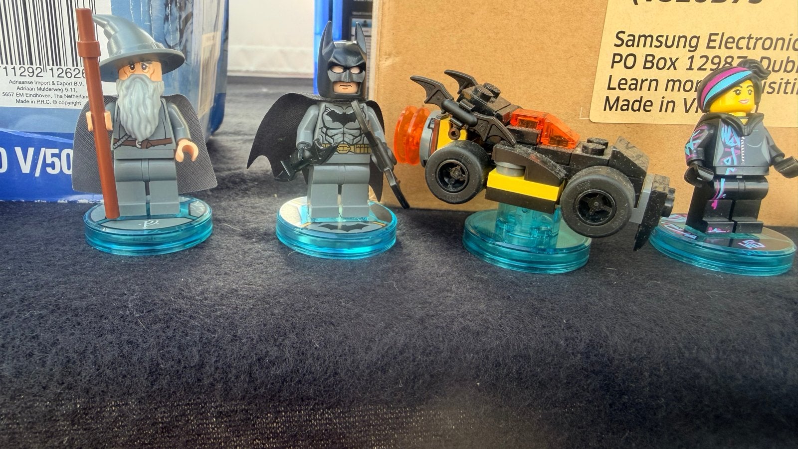 Lego Dimensions Figuren: Gandalf, Batman, Wyldstyle + Batmob, Inclusief minifiguren, Gebruikt, Overige thema's, Lego