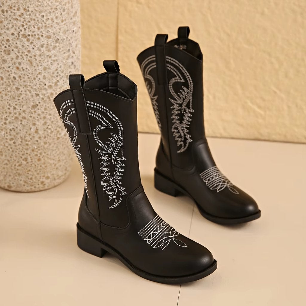 Zwarte lage dames cowboy laarzen, Kleding | Dames, Schoenen, Verzenden, Nieuw, Zwart, Lage of Enkellaarzen