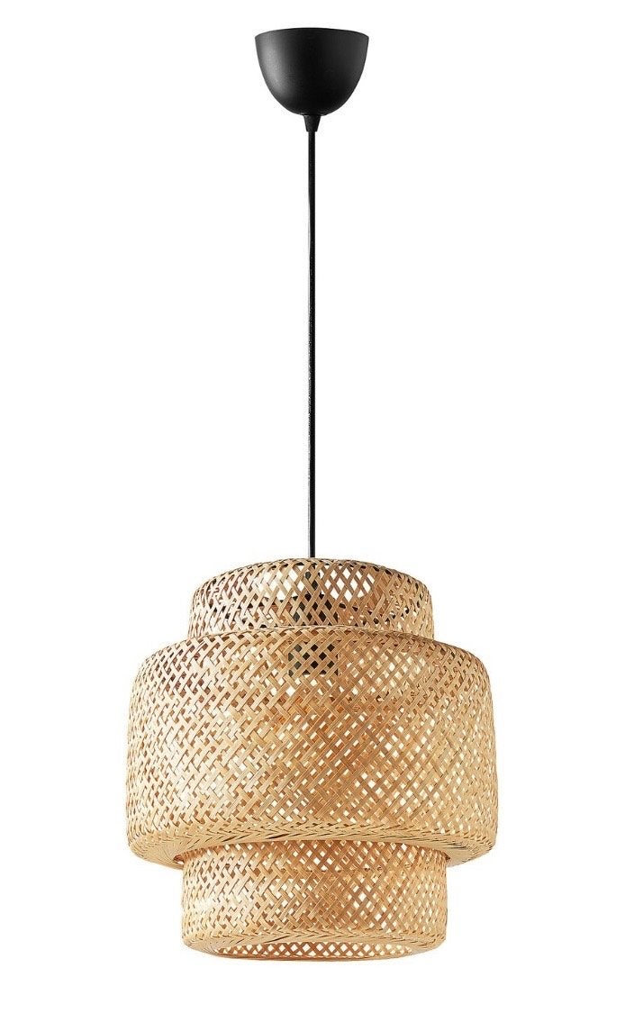 IKEA Rieten Hanglamp, Ophalen of Verzenden, Zo goed als nieuw, Natuurlijk materiaal, E27 (groot)
