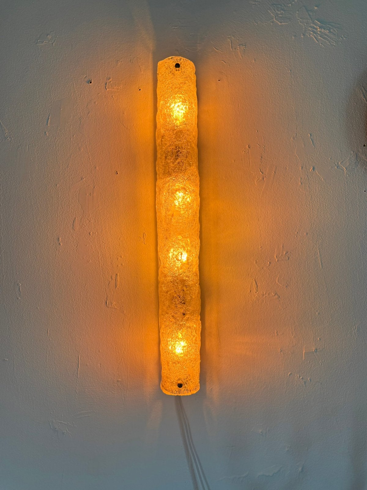 Vintage ijsglazen wandlamp, Hillebrand ‘70, Hillebrand, Grijs, E14 (klein), Ophalen of Verzenden