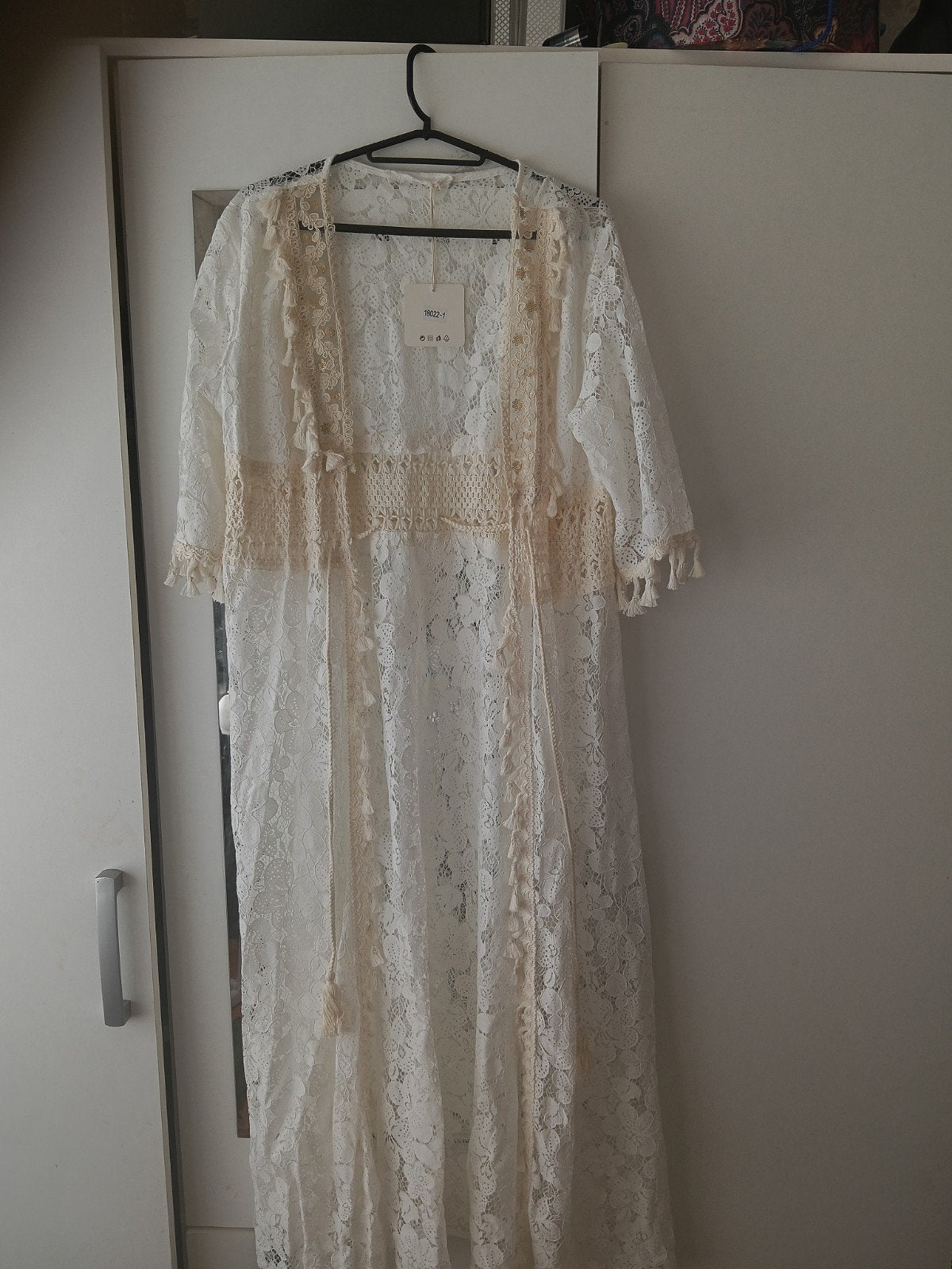 een mooie lange vest/kimono Ibiza style, Ophalen of Verzenden, Nieuw, Maat 42/44 (L), Wit