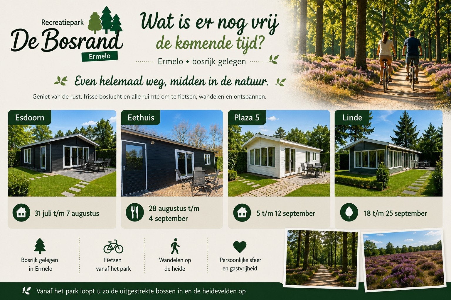 Super lastminute vakantie Veluwe fietsen bos natuur rust, Eigenaar
