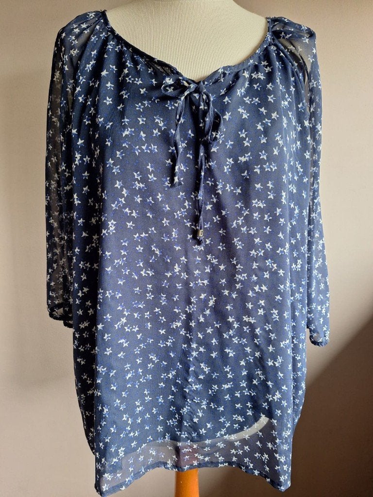 Nieuwe blauwe stretch top sterren van C&A, maat 48/50, Kleding | Dames, Tops, Blauw, Maat 46/48 (XL) of groter, Nieuw, Ophalen of Verzenden