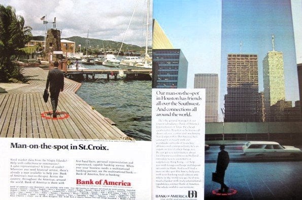 29 vintage advertenties reclames banken 1969-72 bank, Verzamelen, Ophalen of Verzenden, Gebruikt, Overige typen