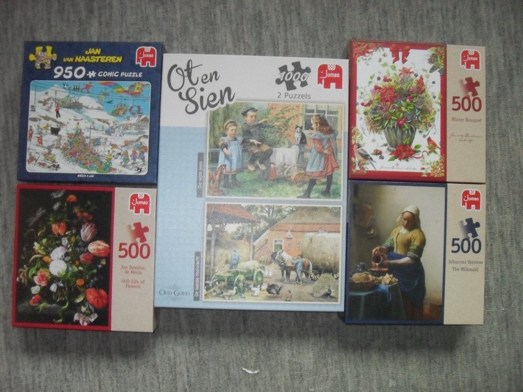 2 JUMBO PUZZELS., Ophalen of Verzenden, 500 t/m 1500 stukjes, Zo goed als nieuw, Legpuzzel