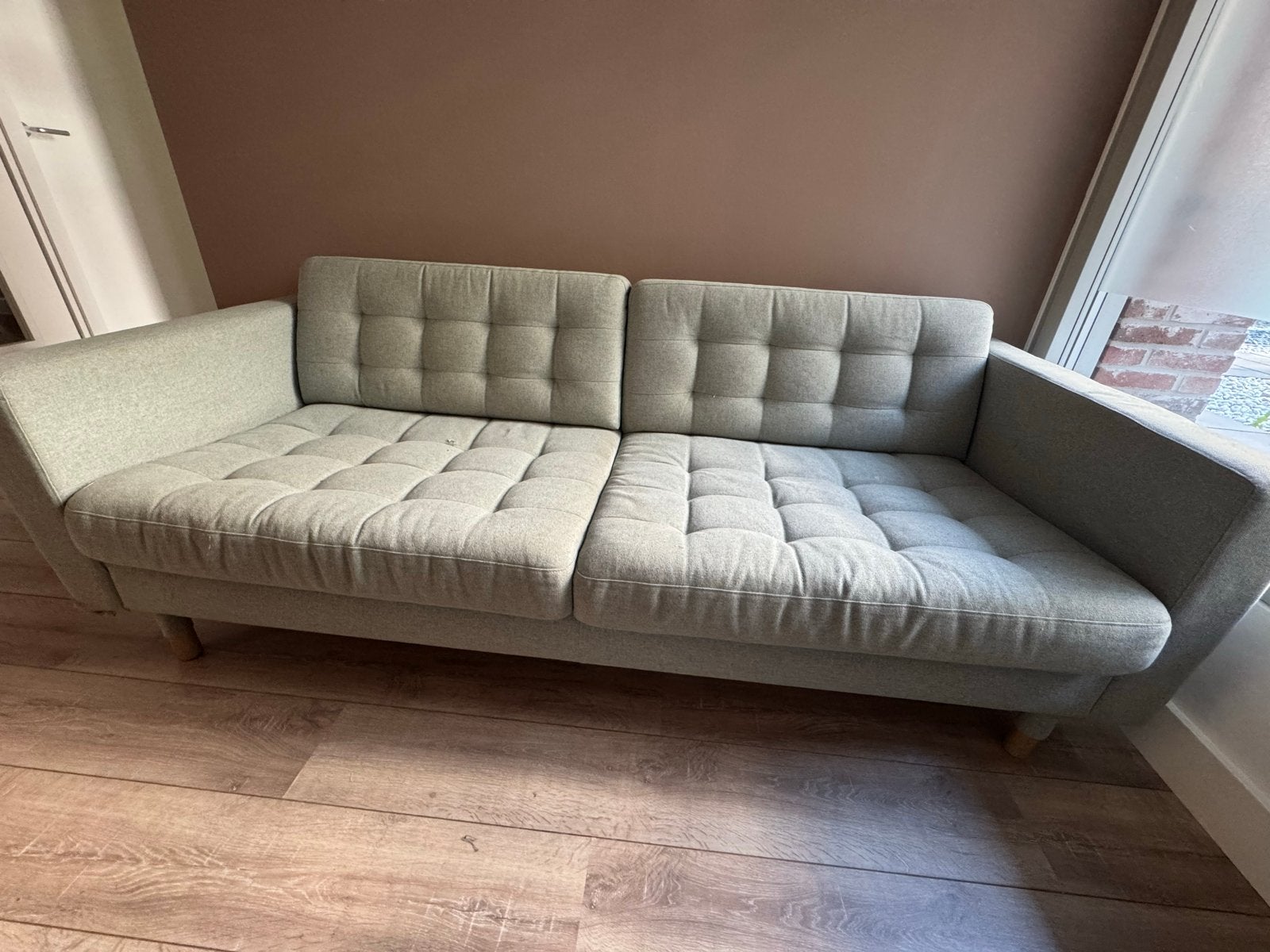 IKEA Landskrona 3-zitsbank - Lichtgrijs, Huis en Inrichting, Ophalen, Gebruikt, Driepersoons, 75 tot 100 cm