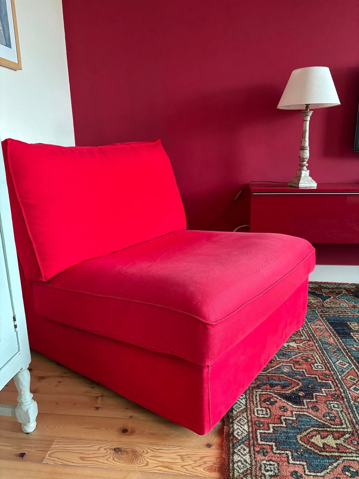 Ikea fauteuil - Rood staat in HAARLEM!, Huis en Inrichting, Ophalen, Gebruikt, 75 tot 100 cm, Stof
