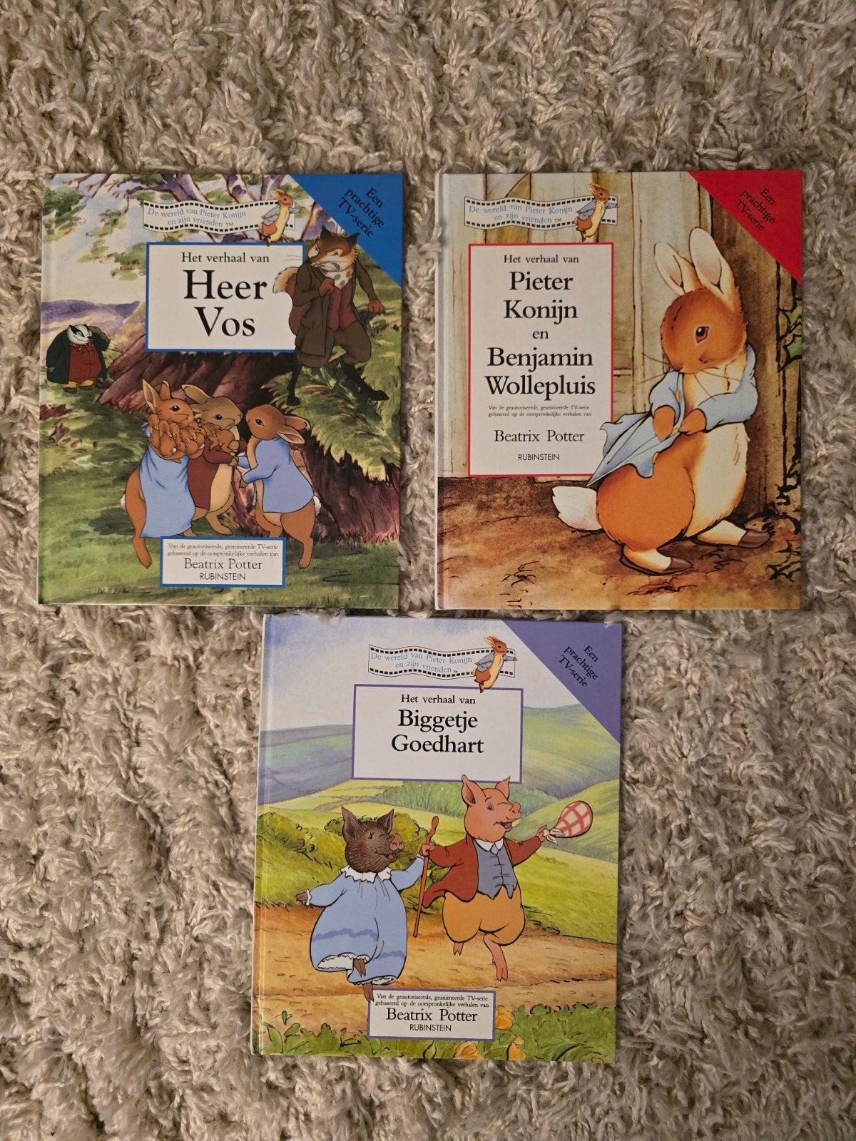 3x Beatrix Potter boeken: Pieter Konijn, Heer Vos, Biggetje, Boeken, Kinderboeken | Baby's en Peuters, Ophalen of Verzenden, Gelezen