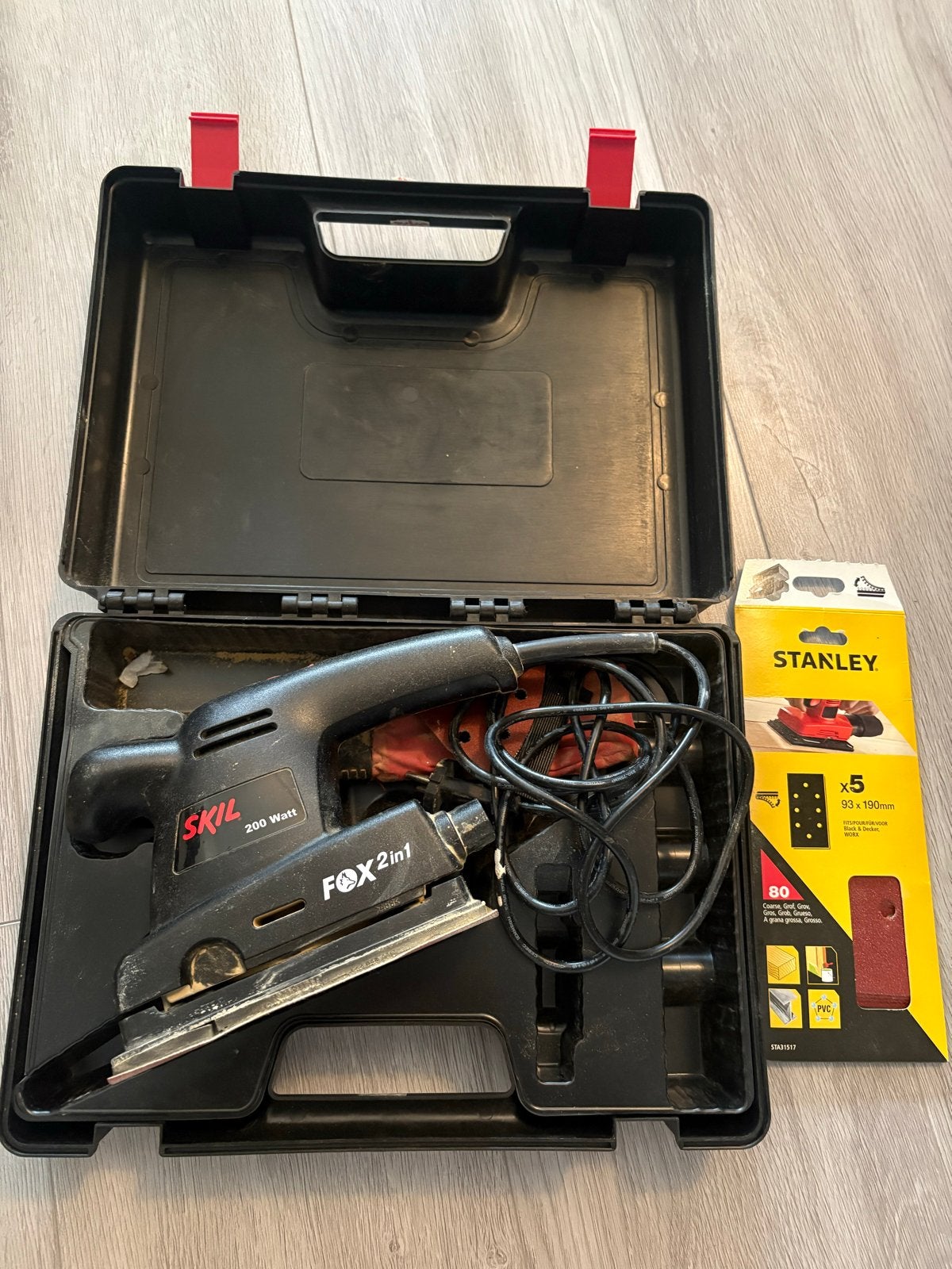 Skil Fox 2in1 Schuurmachine 200 Watt met koffer, Ophalen, Gebruikt, Minder dan 600 watt, Vlakschuurmachine