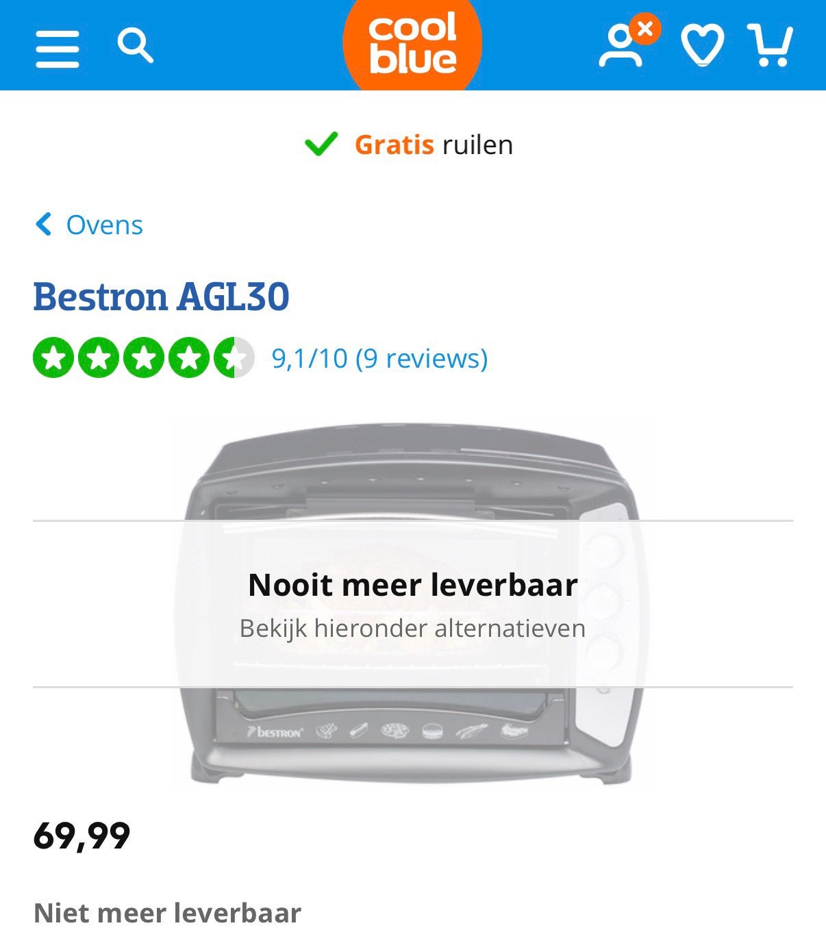 Bestron AGL30, Ophalen of Verzenden, Zo goed als nieuw, Minder dan 45 cm