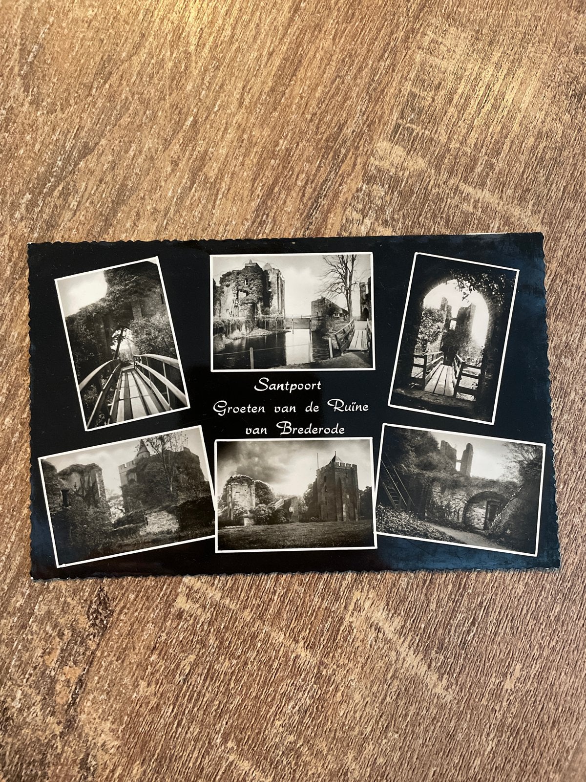 Ansichtkaart Santpoort Ruïne van Brederode 1958, Ophalen of Verzenden, 1940 tot 1960, Gelopen, Noord-Holland