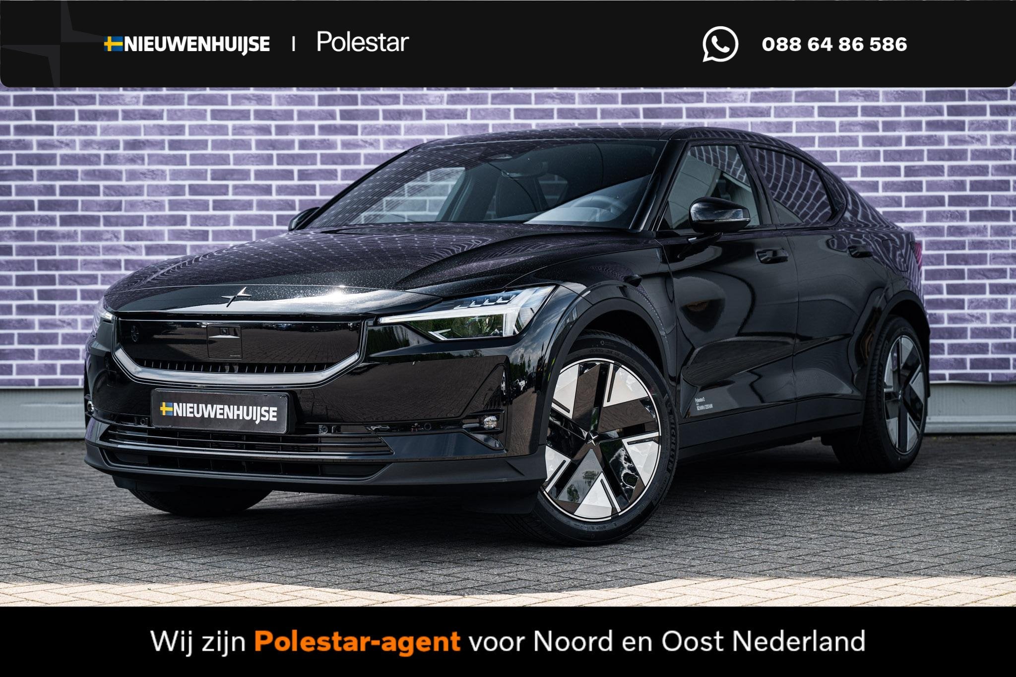 Polestar 2 Long Range Single Motor Prime 82 kWh | Pilot assi, Auto's, Achterwielaandrijving, 82 kWh, Alcantara, Zwart