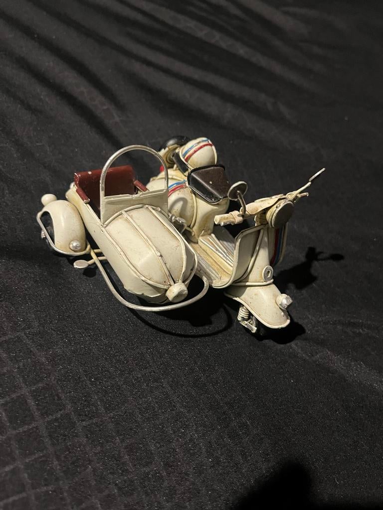 Mini scooter met zijspan voor decoratie 3 stuks, Gebruikt, 1:50 of kleiner, Overige typen, Ophalen