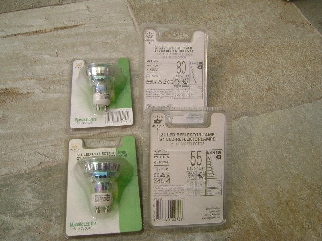Majestic Led GU 10 1,3 W in 2 soorten Lumen, Led-lamp, Minder dan 30 watt, Nieuw, Bipin of Steekvoet