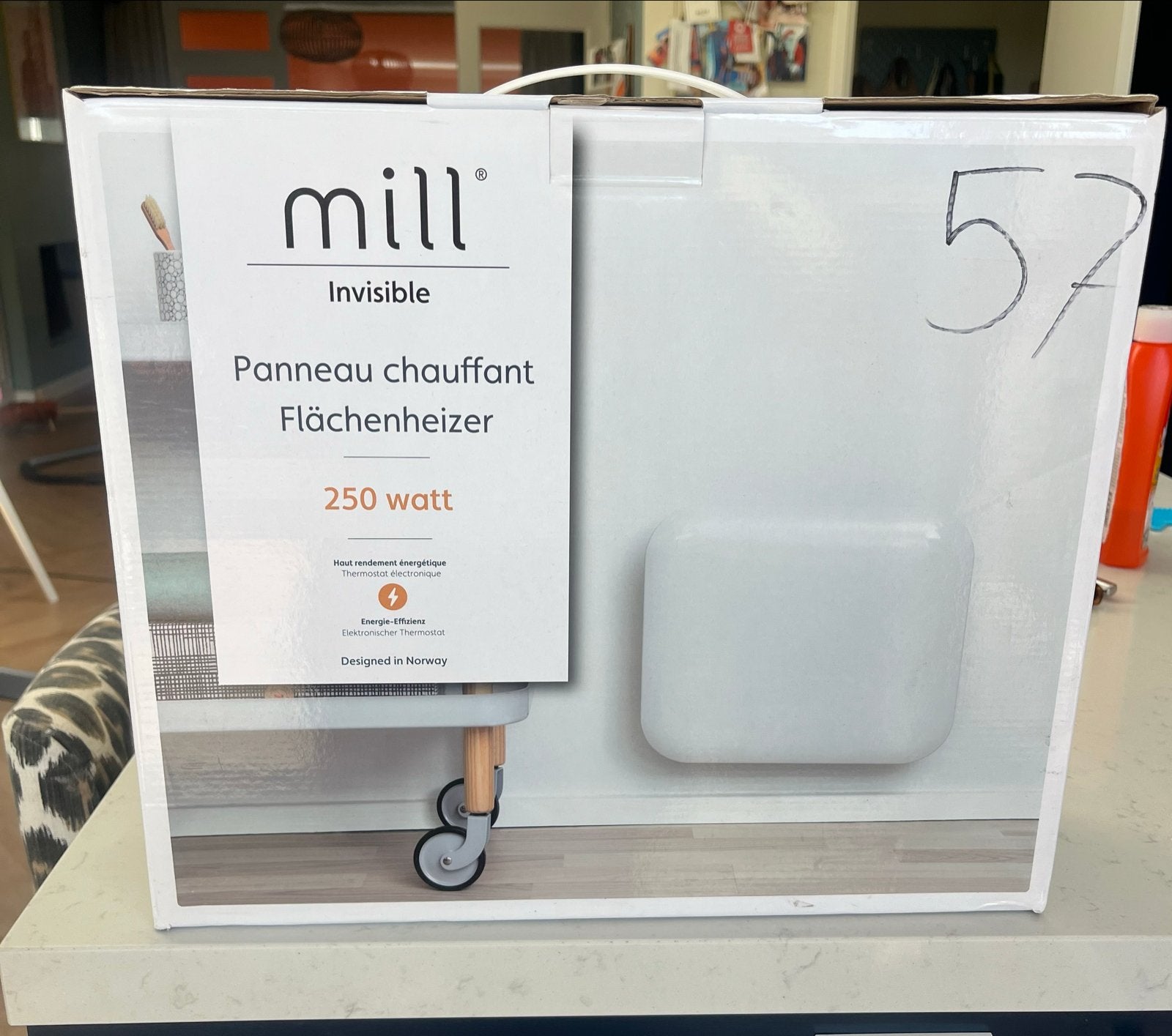 Mill Invisible Paneelverwarming 250 watt - Nieuw in doos, 30 tot 80 cm, Minder dan 60 cm, Ophalen of Verzenden, 200 tot 500 watt