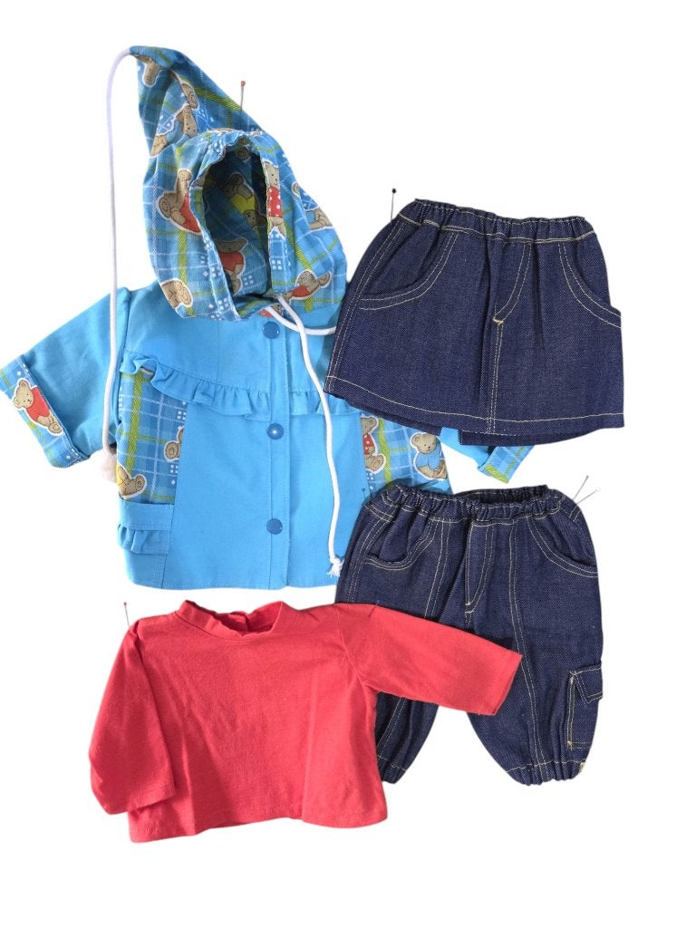 4 poppenkleertjes voor pop plm. 46 cm (lengte) nieuw, Ophalen of Verzenden, Nieuw, Babypop