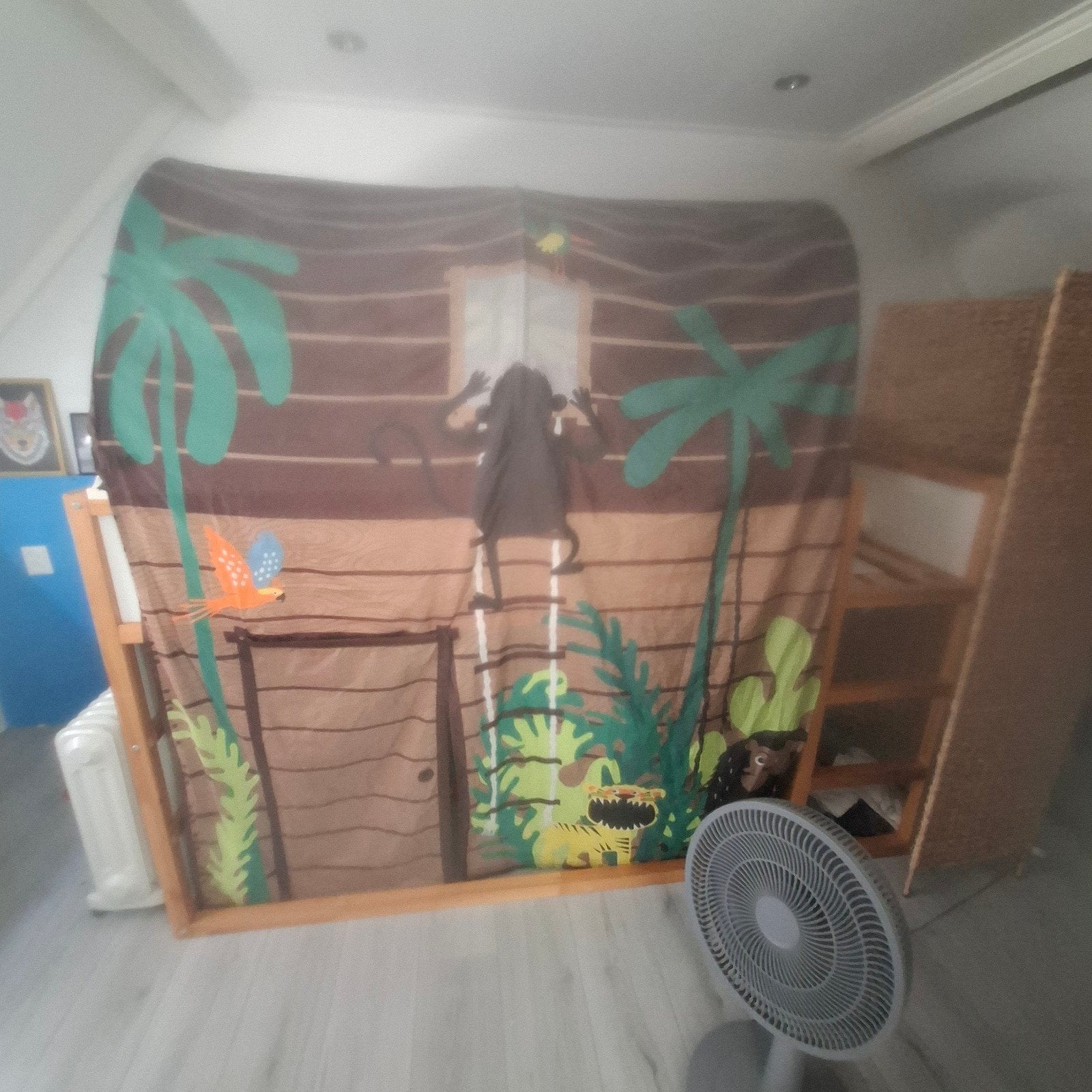 IKEA kinderbed met jungle tent, Ophalen, Gebruikt, 90 cm, Eenpersoons