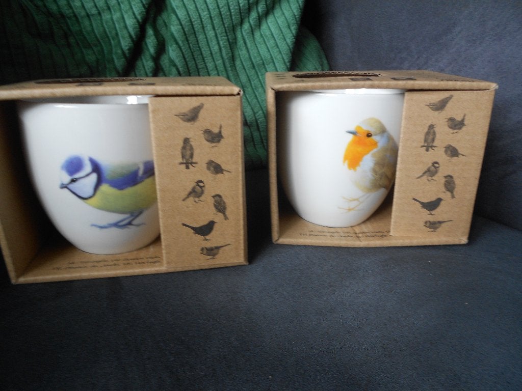 bekers vogelbescherming  Pimpelmees Roodborstje Koolmees, Ophalen, Overige merken, Nieuw, Mok