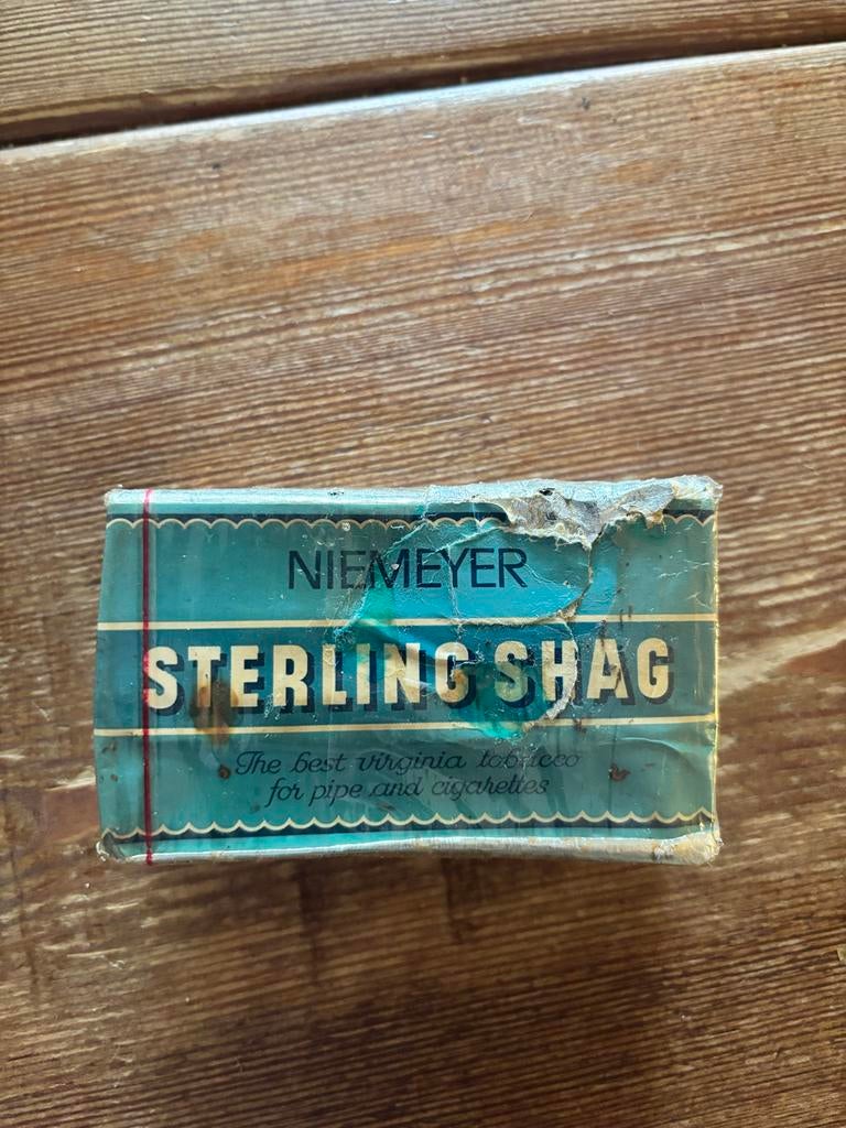 Vintage pakje Sterling Shag Niemeyer- verzamelen, Ophalen of Verzenden, Gebruikt, Tabaksdoos of Verpakking