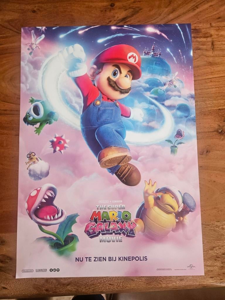 Super Mario Galaxy Film Poster - Kinepolis Editie, Rechthoekig Staand, Nieuw, Ophalen of Verzenden, A1 t/m A3