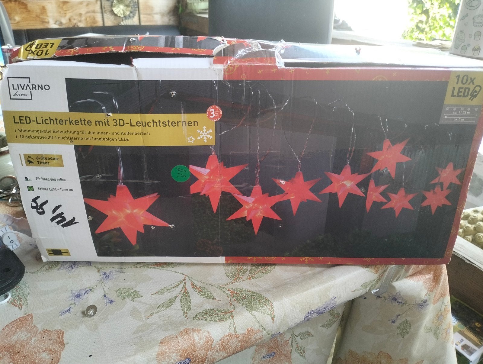 LIVARNO home LED-Lichterkette met 3D-Leuchtsternen, Ophalen of Verzenden, Nieuw, Rood