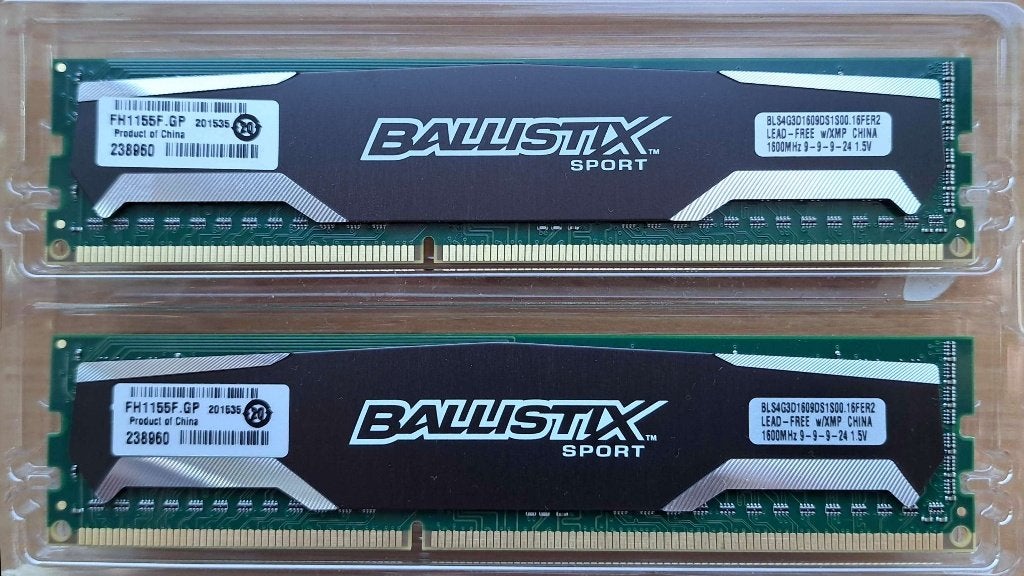 DDR3 8GB (2x4GB) Crucial Ballistix Sport, Ophalen, Gebruikt, 8 GB, DDR3