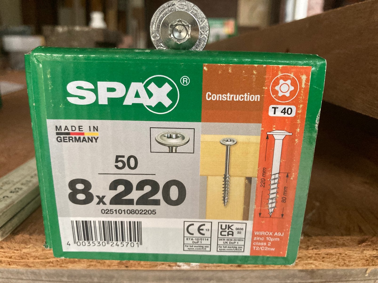 Spax universele schroeven 8x220 met tellerkop en deeldraad, Doe-het-zelf en Verbouw, IJzerwaren en Bevestigingsmiddelen, Ophalen