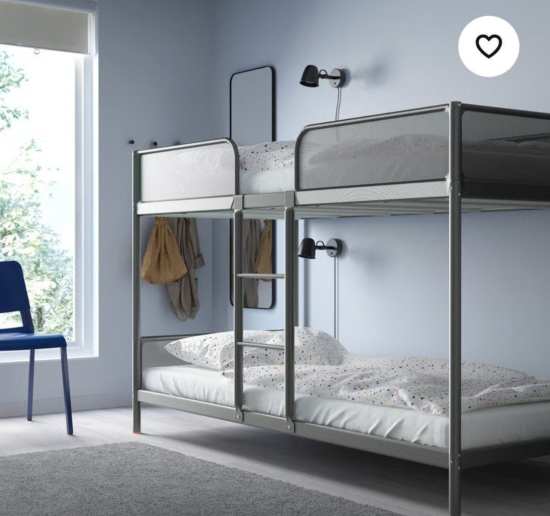 IKEA Tuffing Stapelbed - Donkergrijs, 90x200 cm, Ophalen, 90 cm, 200 cm, Stapelbed