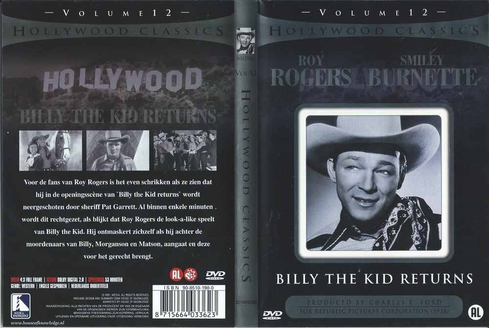 Billy the Kid Returns 1938 DVD met Roy Rogers,, Alle leeftijden, Ophalen of Verzenden, Zo goed als nieuw, Actie en Avontuur