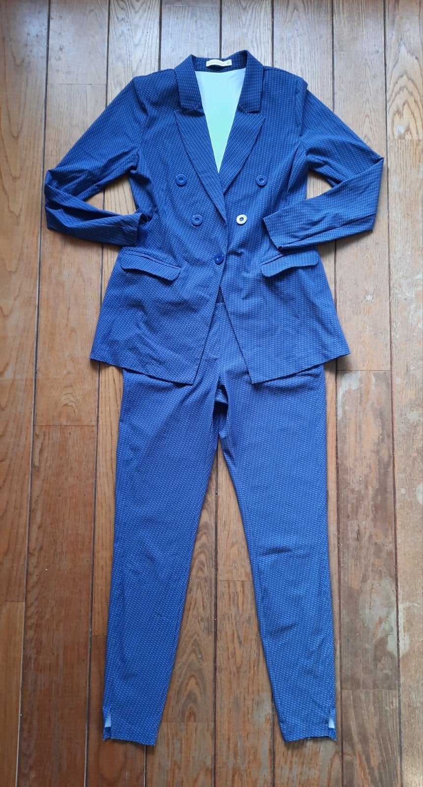 Studio Anneloes: mooi pak blauw maat S z.g.a.n., Ophalen, Kostuum of Pak, Studio Anneloes, Blauw