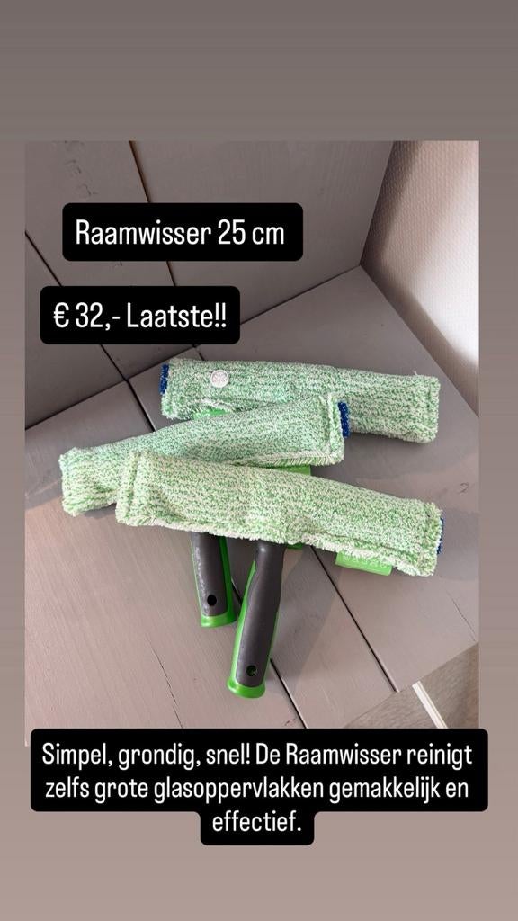 Raamwisser 25 cm - Simpel, grondig, snel!, Ophalen of Verzenden, Raamwisser of Trekker