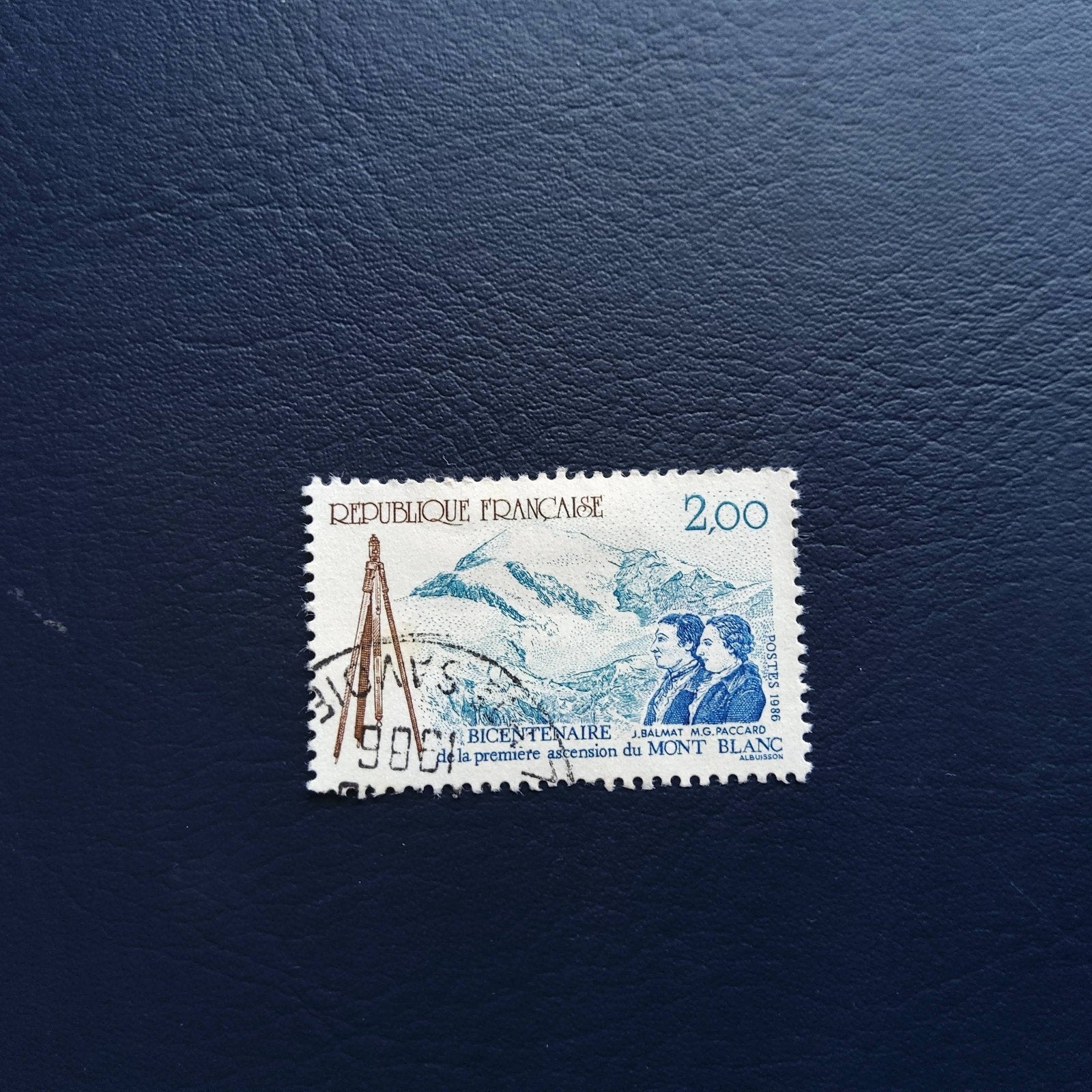 Frankrijk 1986 - Bicentenaire Mont Blanc postzegel, Ophalen of Verzenden