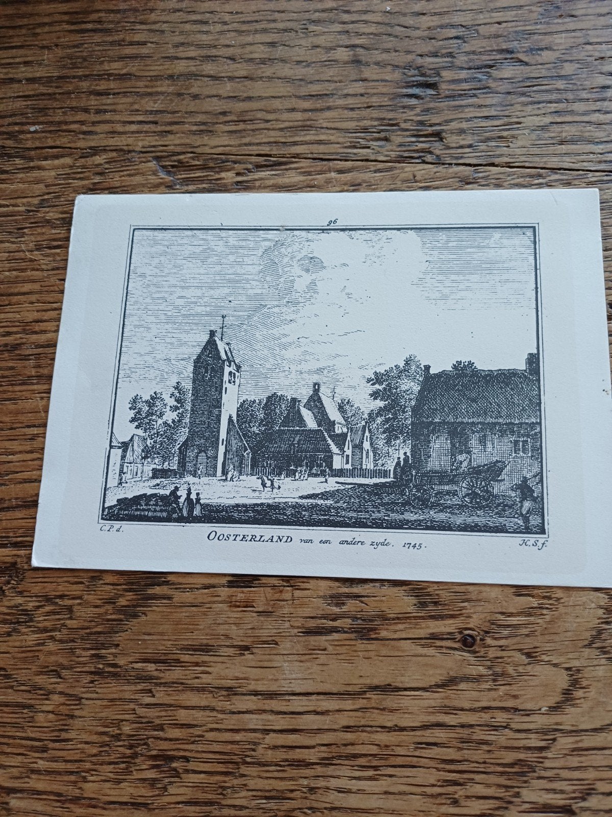 Oosterland in 1745 Kopergravure door H.S(pilman).,, Antiek en Kunst, Kunst | Etsen en Gravures, Ophalen of Verzenden