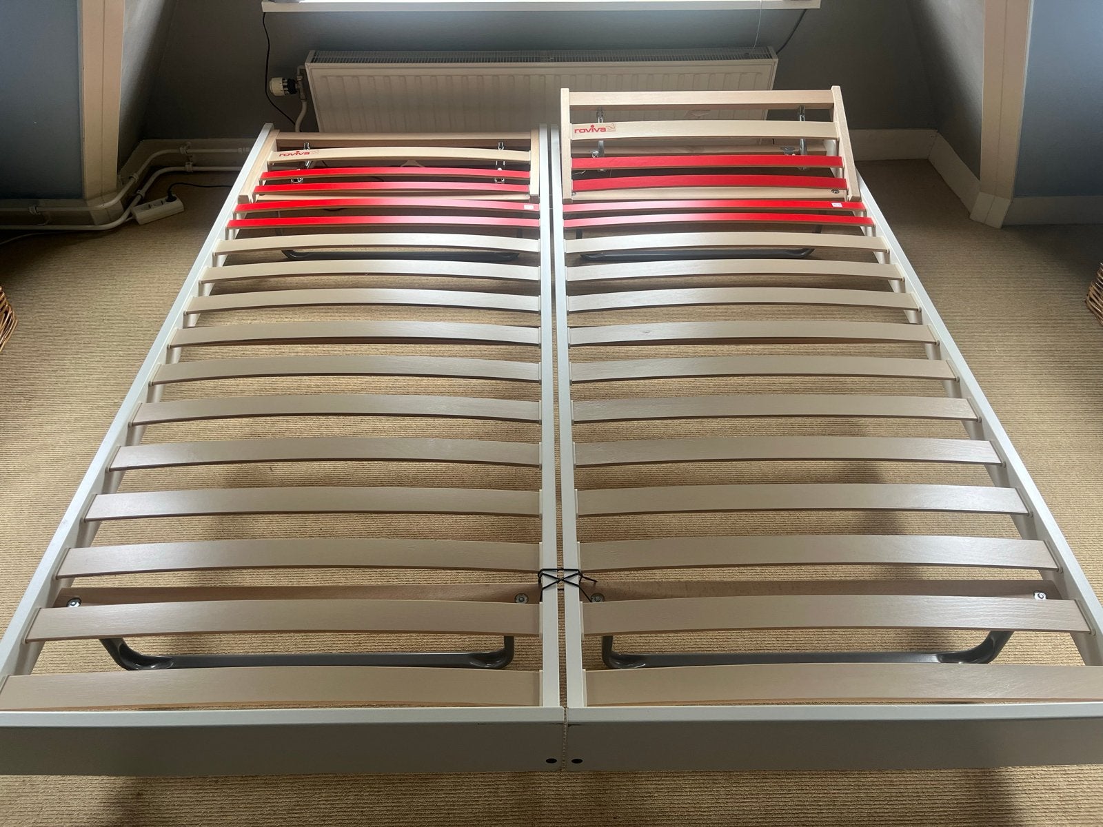 Roviva bedbodems en matrassen (2x eenpersoons), Huis en Inrichting, Slaapkamer | Matrassen en Bedbodems, Ophalen, Gebruikt, 90 cm