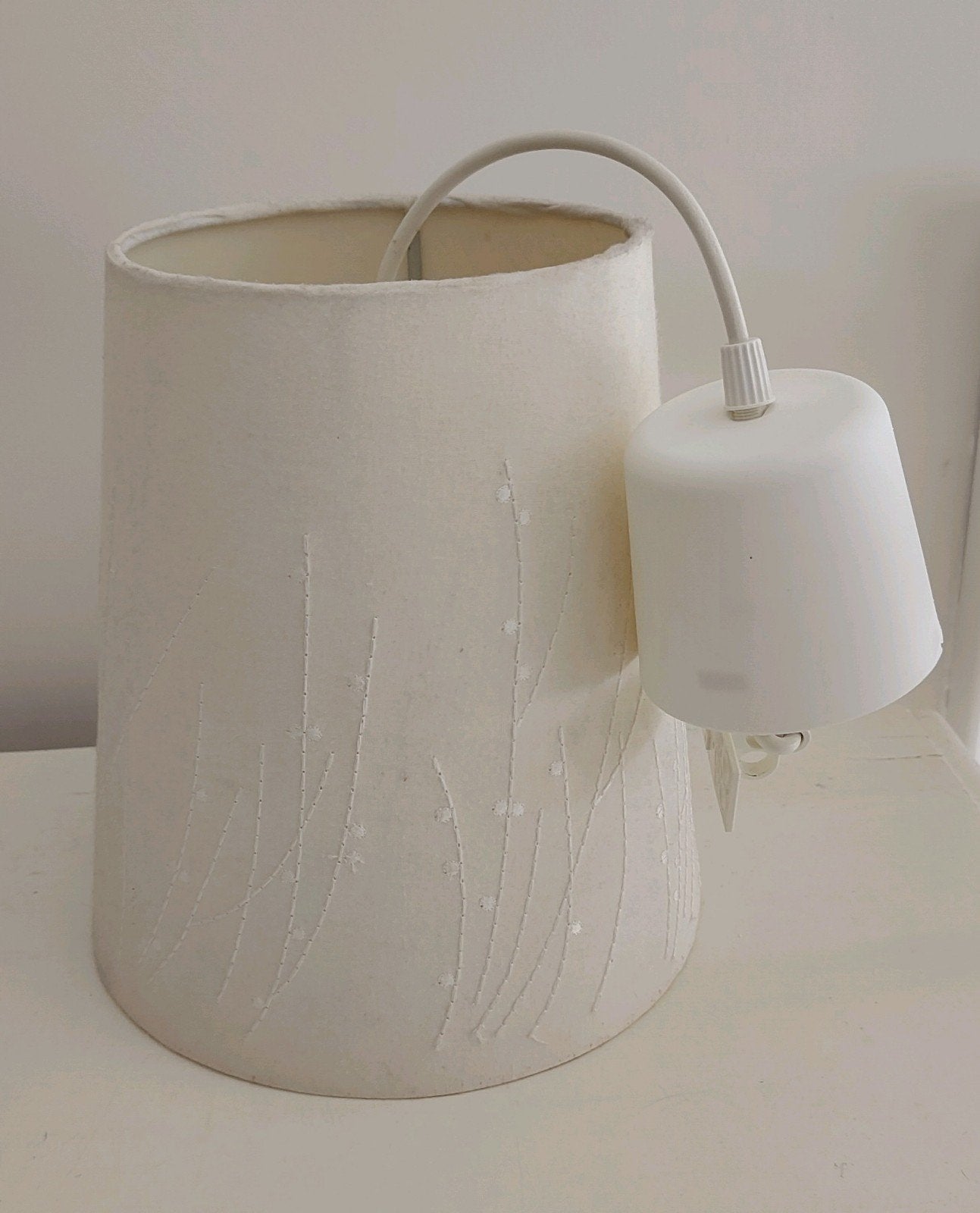 Textiele lamp met geborduurde aren - E27 fitting, Huis en Inrichting, Ophalen, Gebruikt, Textiel, E27 (groot)