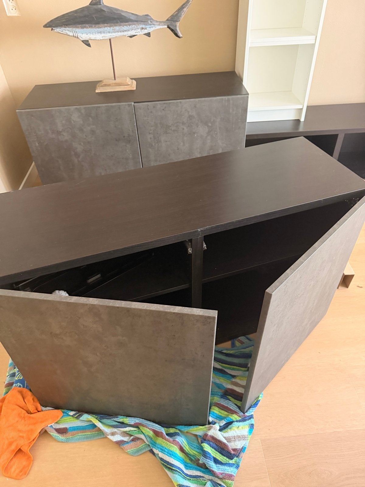 Besta Zwartbruin element met Kallviken donkergrijs betonlook, Ophalen of Verzenden, Gebruikt