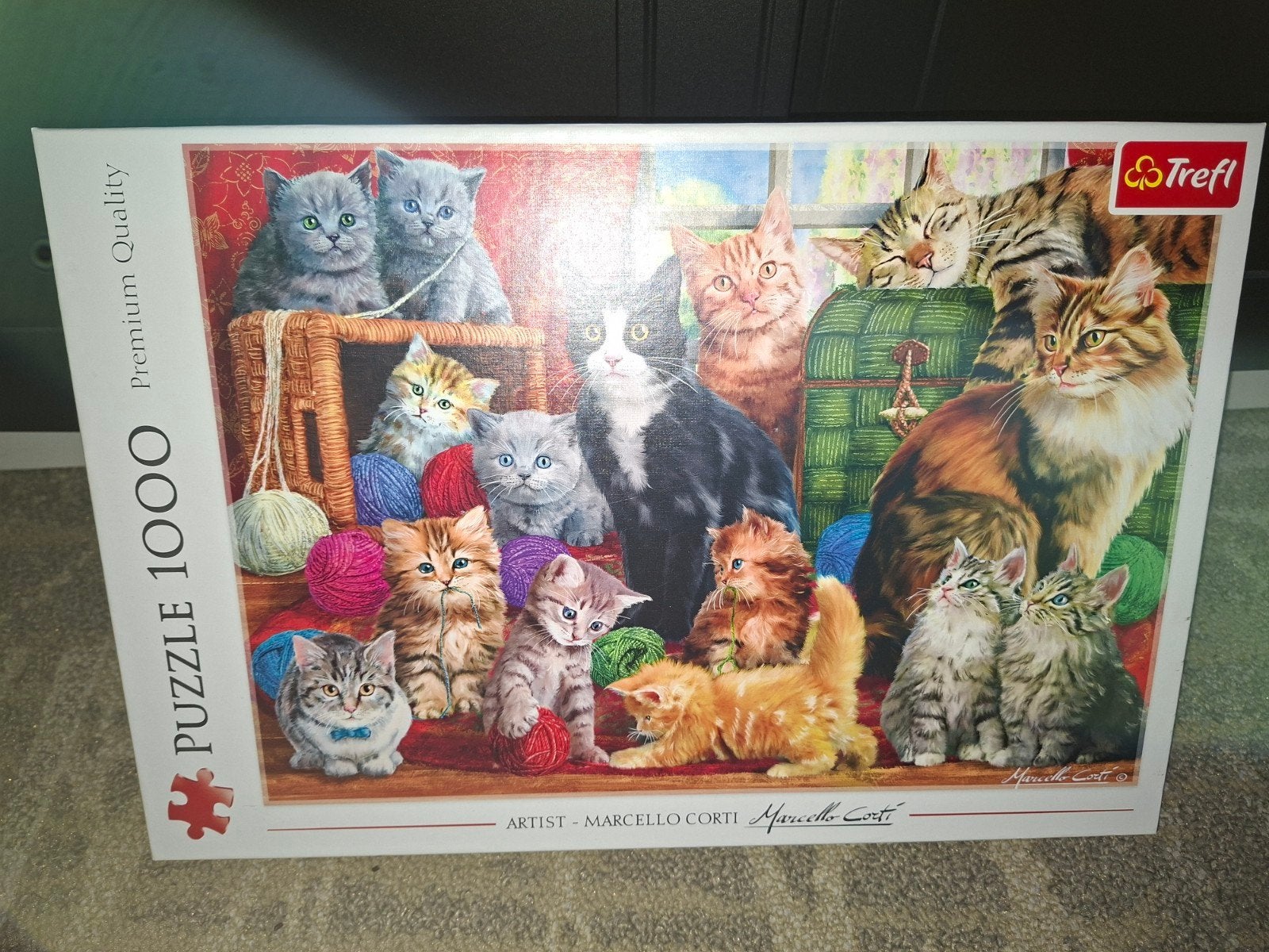 Compleet Trefl puzzel 1000 stukjes met katten, Ophalen of Verzenden, Meer dan 50 stukjes, Zo goed als nieuw, 6 jaar of ouder